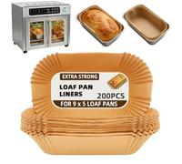 LYHOLKEER Loaf Pan Liners, 200Pcs Non-Stick Loaf Pans for Baking Bread 9x5 Inch, Non-Stick Pre Formed Parchment Paper for Bread Pan, Disposable Loaf Breads Liners for Baking Toast, Cakes