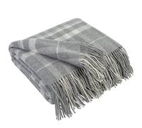 LYHome Cashmere Blanket with Merino - Wool Throw, Sofa Bed and Couch Large Bedspread, Extra Soft Warm Throws for Sofas Chairs, Single Double Size Picnic Blankets (55x79 in | 140x200 cm | Grey Tartan)