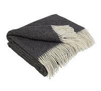 LYHome Cashmere Blanket with Merino - Wool Throw, Sofa Bed and Couch Large Bedspread, Extra Soft Warm Throws for Sofas Chairs, Single Double Size Picnic Blankets 55x79 in, 140x200 cm Grey Herringbone