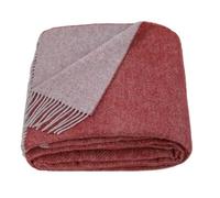 LYHome Merino Wool Blanket - Large Throw Bedspread for Sofa Bed, Single Double Size, Cosy Throws for Sofas & Beds, Soft and Warm Blankets Picnic Camping (55x79 | 140x200, Terracotta Grey Double-sided)