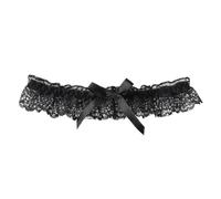 LYhsmg 1PCS Garters for Brides Black Garters with Black Ribbon Bow Design,Wedding Leg Harness,Hen Party Favours Accessories,Wedding Garter for Bride-To-Be,Hens Night Halloween Cosplay Party