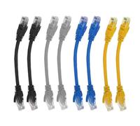 LYhsmg 8 Pcs Short Cat6 Ethernet Patch Cables 0.3m, Mixed Colour RJ45 LAN Network Cable, Gigabit Cat 6 Internet Cable for Router, Modem, Switch, Patch Panel, PC, TV and Office Use