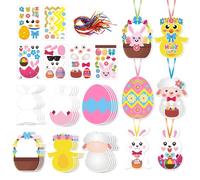 LYhsmg Easter Crafts for Kids, Wooden Easter Decorations DIY Ornaments Kit, Spring Decor for Home, Kids Painting Arts and Crafts Set, Easters Party Supplies (Egg Shape)