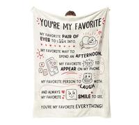 LYhsmg You're My Favourite Blanket 50 x 60in, Soft Flannel Throw Blanket, Romantic Anniversary Birthday Gifts for Boyfriend Girlfriend Husband Wife