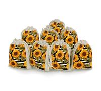LYHVSFJW 8-Pack Drawstring Gift Bags, Party Favors Bags, Sunflowers Burlap Bag for Weddings, Holidays & Events