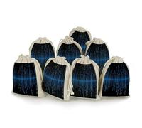 LYHVSFJW 8-Pack Drawstring Gift Bags, Party Favors Bags, The Blue Binary Matrix Burlap Bag for Weddings, Holidays & Events