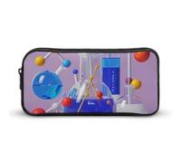 LYHVSFJW Abstract Science Chemistry Illustration Pencil Pouch - Large Capacity Pencil Case Aesthetic Makeup Bag with Zipper Cute Pen Bags for Stationery, Art Supplies, Travel Essentials