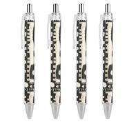 LYHVSFJW African Print Design Ball Point Pen Retractable Black Ink Ballpoint Pens Super Soft Grip 0.5mm Ink Pen Medium Point Office Pens 4 PCS