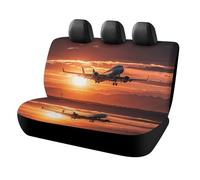 LYHVSFJW Airplane at Sunset Car Seat Cover Universal Rear Seat Protector Waterproof Automotive Seats Covers for Most Car Personalized Full Set Rear Bench Covers 47x23x30 Inch