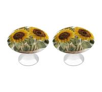 LYHVSFJW Alluring Sunflowers Summer Cabinet Knobs 2 Pack Drawer Pulls Decorative Stainless Steel Dresser Knobs with 2 Screw Bathroom Furniture Hardware for Kitchen, Door & Drawer, Wardrobe, Cupboard