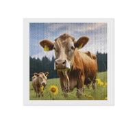 LYHVSFJW Animal Brown Cow Diamond Art Kits for Adults Diamond Painting Kits for Beginners Diamonds Art Painting 5d DIY Full Drill Round Gem Arts Crafts Paintings for Home Wall Decor 12"x12"