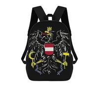 LYHVSFJW Austria Vienna Eagles Backpack for Women Men 17 Inch Laptop Bag | Casual Daypack Carry on Backpacks Waterproof Black Bookbag Work Travel Computer Backpacks