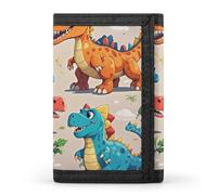 LYHVSFJW Bichon Frise Dog TriFold Wallet with 8 Card Slots, Slim Zipper Coin Pocket, Divided Billfold for Men Women, Cartoon Dinosaur, One Size, Modern