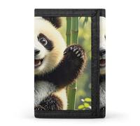 LYHVSFJW Bichon Frise Dog TriFold Wallet with 8 Card Slots, Slim Zipper Coin Pocket, Divided Billfold for Men Women, Funny Panda, One Size, Modern
