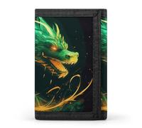 LYHVSFJW Bichon Frise Dog TriFold Wallet with 8 Card Slots, Slim Zipper Coin Pocket, Divided Billfold for Men Women, Chinese Dragon, One Size, Modern