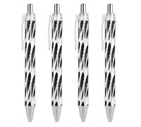 LYHVSFJW Black Feather Float Ball Point Pen Retractable Black Ink Ballpoint Pens Super Soft Grip 0.5mm Ink Pen Medium Point Office Pens 4 PCS