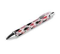 LYHVSFJW Black Red Poker Pattern Ball Point Pen Retractable Black Ink Ballpoint Pens Super Soft Grip 0.5mm Ink Pen Medium Point Office Pens 1 PCS