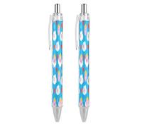 LYHVSFJW Blue Pig Cloud Ball Point Pen Retractable Black Ink Ballpoint Pens Super Soft Grip 0.5mm Ink Pen Medium Point Office Pens 2 PCS