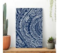 LYHVSFJW Blue Polynesian Maori Tribal Pattern Canvas Prints Artwork for Walls Canvas Wall Art for Bedroom Modern Picture Artwork Painting for Living Room Aesthetic Wall Paintings 16x24inch(40x60cm)