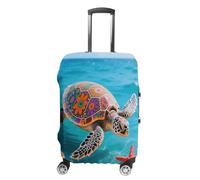 LYHVSFJW Boho Sea Turtle Luggage Cover Suitcase Covers for Luggages Tsa Approved Travel Luggage Sleeve Protector Elastic Suitcase Protector Anti-Scratch Washable Fits 19-32 Inch Case X-Large, white, S