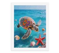 LYHVSFJW Boho Sea Turtle Paint by Numbers for Adults Beginner DIY Painting Kit with HD Canvas & Acrylic Paints, Complete Crafts Set for Home Decor, Gifts, Stress Relief 40x30cm