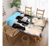 LYHVSFJW Border Collie Rectangle Tablecloth Waterproof Polyester Farmhouse Table Cloth Stain and Wrinkle Resistant Washable Decorative Table Cover for Dining, Party and Camping 55"x70"