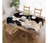 LYHVSFJW Border Collie Rectangle Tablecloth Waterproof Polyester Farmhouse Table Cloth Stain and Wrinkle Resistant Washable Decorative Table Cover for Dining, Party and Camping 60"x86"