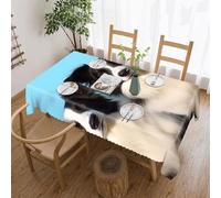 LYHVSFJW Border Collie Rectangle Tablecloth Waterproof Polyester Farmhouse Table Cloth Stain and Wrinkle Resistant Washable Decorative Table Cover for Dining, Party and Camping 60"x120"
