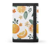 LYHVSFJW Bright Light Yellow TriFold Wallet with 8 Card Slots, Slim Zipper Coin Pocket, Divided Billfold for Men Women, Oranges and Lemons, One Size, Modern