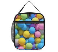 LYHVSFJW Brightly Colored Spheres Lunch Bag for Women & Men Reusable Lunch Box Insulated Tote Bag with Bottle Holder Large Bento Cooler for Office Work Travel | Leakproof Snack Containers Storage