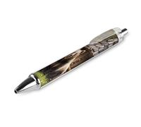 LYHVSFJW Brown Bear Forest Lodge Ball Point Pen Retractable Black Ink Ballpoint Pens Super Soft Grip 0.5mm Ink Pen Medium Point Office Pens 1 PCS