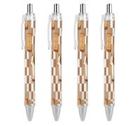 LYHVSFJW Brown Chess Cookie Ball Point Pen Retractable Black Ink Ballpoint Pens Super Soft Grip 0.5mm Ink Pen Medium Point Office Pens 4 PCS