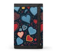 LYHVSFJW Cactus Succulents TriFold Wallet with 8 Card Slots, Slim Zipper Coin Pocket, Divided Billfold for Men Women, arious heart shapes, One Size, Modern