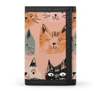 LYHVSFJW Cactus Succulents TriFold Wallet with 8 Card Slots, Slim Zipper Coin Pocket, Divided Billfold for Men Women, Peach and Green Style, One Size, Modern