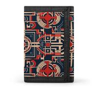 LYHVSFJW Cactus Succulents TriFold Wallet with 8 Card Slots, Slim Zipper Coin Pocket, Divided Billfold for Men Women, Red Pattern, One Size, Modern