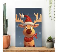 LYHVSFJW Christmas Deer Canvas Prints Artwork for Walls Canvas Wall Art for Bedroom Modern Picture Artwork Painting for Living Room Aesthetic Wall Paintings 16x24inch(40x60cm)