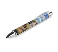 LYHVSFJW Coastal Lighthouse Ball Point Pen Retractable Black Ink Ballpoint Pens Super Soft Grip 0.5mm Ink Pen Medium Point Office Pens 1 PCS