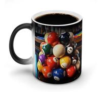 LYHVSFJW Color Billiards Novelty Coffee Cups Ceramic Coffee Mug Heat Changing Glass Cups Novelty Tea Cup Personalized 11oz Sublimation Mugs for Hot And Cold Beverage, Home, Office, Party