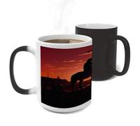 LYHVSFJW Color Changing Mugs Heat Sensitive Coffee Mug Cowboy West 11 Oz Novelty Ceramic Cup with Handle Magic Cups Temperature Changing Coffee Tumblers Funny Gifts for Women Men