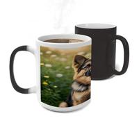 LYHVSFJW Color Changing Mugs Heat Sensitive Coffee Mug Cute Pet German Shepherd Dog 11 Oz Novelty Ceramic Cup with Handle Magic Cups Temperature Changing Coffee Tumblers Funny Gifts for Women Men