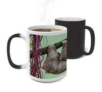 LYHVSFJW Color Changing Mugs Heat Sensitive Coffee Mug Sloth Hanging on Fig 11 Oz Novelty Ceramic Cup with Handle Magic Cups Temperature Changing Coffee Tumblers Funny Gifts for Women Men