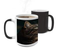 LYHVSFJW Color Changing Mugs Heat Sensitive Coffee Mug Tabby Cat Pictures 11 Oz Novelty Ceramic Cup with Handle Magic Cups Temperature Changing Coffee Tumblers Funny Gifts for Women Men