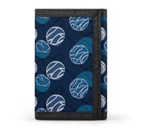 LYHVSFJW Color Chocolate TriFold Wallet with 8 Card Slots, Slim Zipper Coin Pocket, Divided Billfold for Men Women, blue Volleyball, One Size, Modern