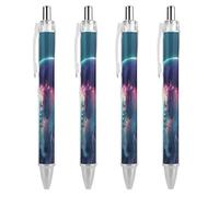 LYHVSFJW Color Jellyfish Ball Point Pen Retractable Black Ink Ballpoint Pens Super Soft Grip 0.5mm Ink Pen Medium Point Office Pens 4 PCS