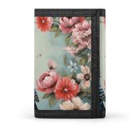 LYHVSFJW Color Skull Pictures TriFold Wallet with 8 Card Slots, Slim Zipper Coin Pocket, Divided Billfold for Men Women, Flowers Birds And Butterfly, One Size, Modern