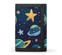 LYHVSFJW Color Skull Pictures TriFold Wallet with 8 Card Slots, Slim Zipper Coin Pocket, Divided Billfold for Men Women, Cartoon Style Space, One Size, Modern