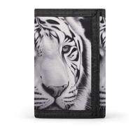 LYHVSFJW Colorful Flower Butterfly Tree TriFold Wallet with 8 Card Slots, Slim Zipper Coin Pocket, Divided Billfold for Men Women, White tiger, One Size, Modern