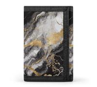 LYHVSFJW Colorful Flower Butterfly Tree TriFold Wallet with 8 Card Slots, Slim Zipper Coin Pocket, Divided Billfold for Men Women, Black White Gold Foil Marble, One Size, Modern
