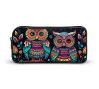 LYHVSFJW Colorful Owl Pictures Pencil Pouch - Large Capacity Pencil Case Aesthetic Makeup Bag with Zipper Cute Pen Bags for Stationery, Art Supplies, Travel Essentials