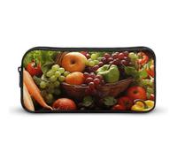 LYHVSFJW Colorful Various Vegetables And Fruit Pencil Pouch - Large Capacity Pencil Case Aesthetic Makeup Bag with Zipper Cute Pen Bags for Stationery, Art Supplies, Travel Essentials